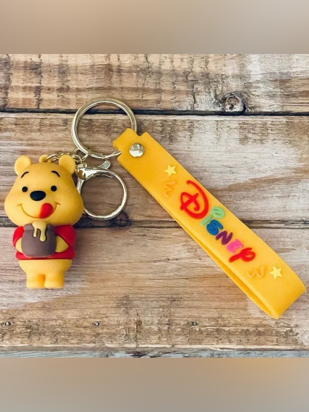 NWT Disney Winnie the Pooh with honey pot Wristlet Key holder Keyring Keychain